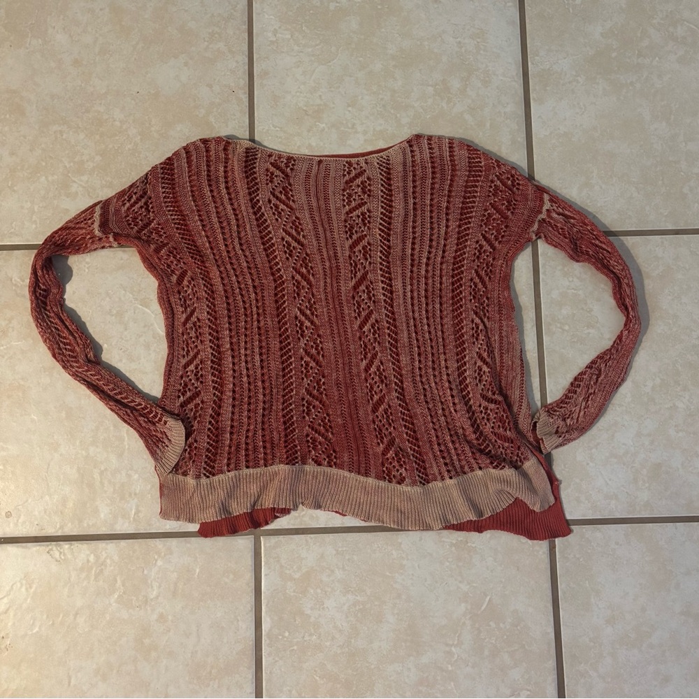 Faherty Lightweight crochet knit sweater (missing tags/label): Size S
